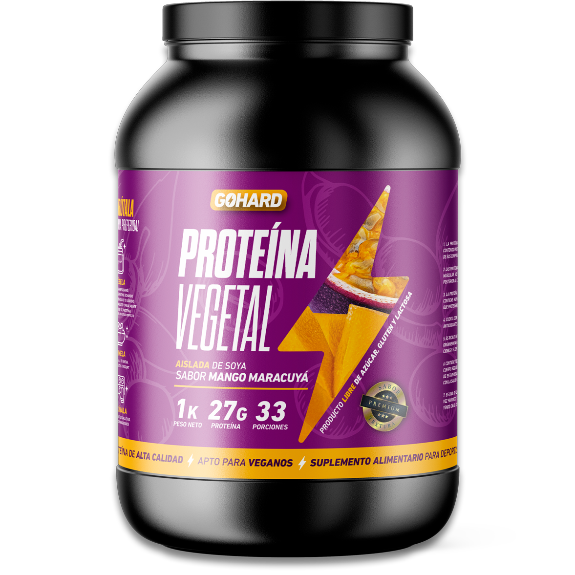 Aislada de Soya 27g Isolate Vegan GoHard