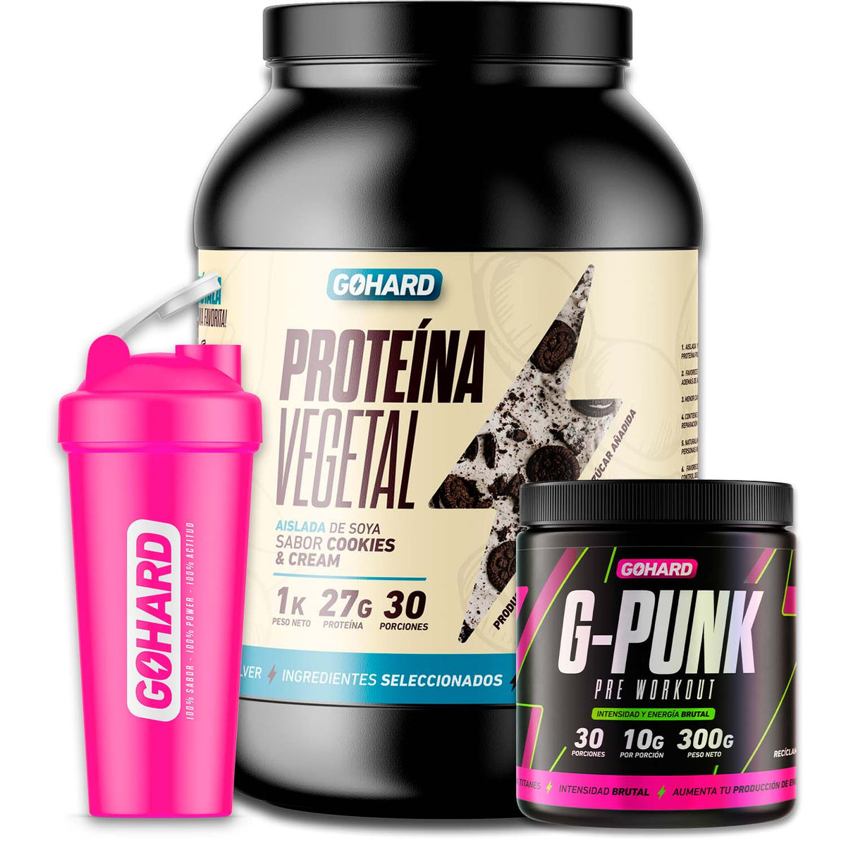 PROTEÍNA + PRE ENTRENAMIENTO G-PUNK® (Shaker de regalo)